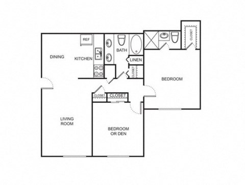 a floor plan of a house with a bedroom and a living room